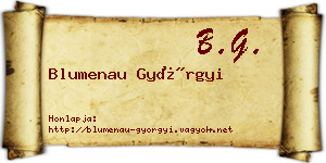 Blumenau Györgyi névjegykártya